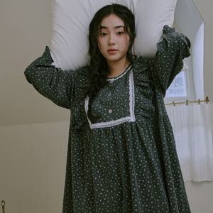 라일락 피치기모 긴팔 원피스