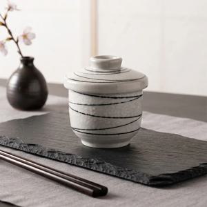 쿠로라인 계란찜기 1P 일본 도자기 뚜껑 그릇