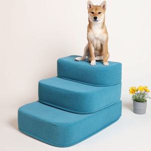 3단 페블 강아지계단 펫스텝 대형 높이 30 45 60cm (원단 3종)