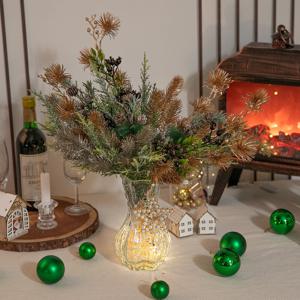 크리스마스 장식 대형 화병 LED 엔틱솔리프 set 52cm (DIY) 소품