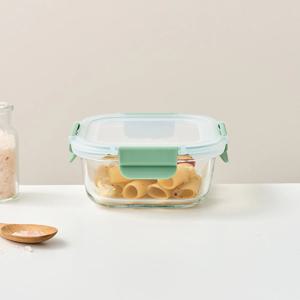 클리어글라스 완벽분리 정사각 밀폐용기 520ml