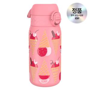아이온에잇 보온보냉 더블월 텀블러 키즈 원터치 스텐물병 320ml 아이스크림 로즈핑크 스몰