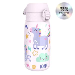 아이온에잇 보온 보냉 더블월 텀블러 키즈 원터치 스텐물병 320ml 유니콘 라일락 스몰