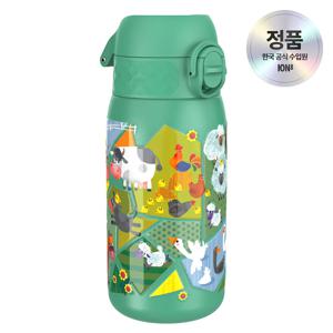 아이온에잇 초경량 싱글월 텀블러 키즈 원터치 물병 400ml 동물농장 틸그린 스몰