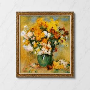 르누아르 국화 꽃다발 프리미엄 그림 슬림 액자 PR-FR-04 10호