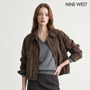 NINE WEST 스웨이드 카라넥 블루종 긴팔 자켓 (NIDCJK007)