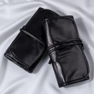 블랙 롤업 메이크업 브러쉬 정리 파우치, 대용량 휴대용 메이크업 도구 보관 주머니, 메이크업 /여행용 메이크업 브러쉬 정리함, 2개 세트