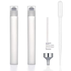 5-10ml 플라스틱 롤러볼 리필용 병, 누수 방지 롤온 용기, 화장품 병, 롤러볼 팁이 있는 휴대용 에센셜 오일 병, 여행용 리필용 병, 휴대하기 쉬운 포켓 사이즈, 병 2개와 리필용품 3개가 포함된 5개 세트