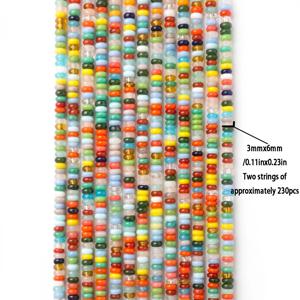 3X6mm/2줄 230개 컬러 자도 비즈, 팔찌, 목걸이, 귀걸이 제작에 적합 - 내구성이 뛰어난 공예 재료, 주얼리 제작 및 디자인에 이상적인 선물, 발렌타인데이 선물, 주얼리 추가 제작에 완벽한 선택