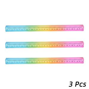 3개 묶음 30Cm 컬러 그라데이션 투명 큐브 드로잉 도구, 수학 기하학 학습 자, 드로잉 측정 용품, 아버지의 날, 어머니의 날, 크리스마스, 부활절, 추수감사절 및 생일을 위한 훌륭한 선물