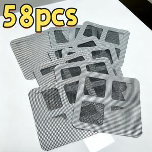 58개입 접착식 일회용 배수구 머리카락 캐쳐 필터, 쉽게 떨어지지 않는 강력한 접착력, 머리카락 찌꺼기 효과적으로 걸러내고 벌레와 배수구 막힘을 방지, 욕실, 주방, 모든 유형의 화장실 배수구에 적합, 간단한 설치, 떼어내어 붙이기만 하면 바로 사용 가능, 가정용 주방 및 욕실용 범용 배수구 보호 및 청소 용품
