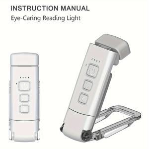 침대에서 독서용 USB 충전식 다기능 북라이트 1개, 휴대용 클립형 LED 독서등, 3가지 색상 전환 및 5단계 밝기 조절, 컴팩트하고 오래 지속됨