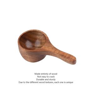 빈티지 나무 커피 원두 스크루프, 10cm/3.93인치, 견고한 나무 재질, 용량 30g, 차잎, 커피 분말 측정에 적합하며 목수 스푼으로 사용 가능하여 이상적인 선물입니다.