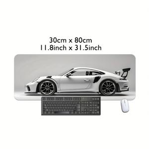 쿨 스포츠 마우스 패드 화이트 아트 대형 게이밍 데스크 매트, 미끄럼 방지 스티치 고무 마우스패드 90x40cm, 컴퓨터 노트북 키보드 매트, 홈 오피스 데스크 패드, 최고의 선물
