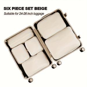 6pcs 여행용 압축 패킹 큐브, 40% 공간 절약, 지퍼 여행 가방 정리 파우치, 옷 및 액세서리용, 내구성 나일론 멀티 컬러 핑크/그레이/베이지/블랙 레트로 스타일, 우아한 지퍼 디자인 | 안전한 지퍼 잠금, 여행용 가방, 수하물 보관,여행 액세서리,컴팩트 디자인,스타일리시 여행 장비,강화된 스티칭,가벼운 소재,압축 백,출장,자주 여행하는 사람들