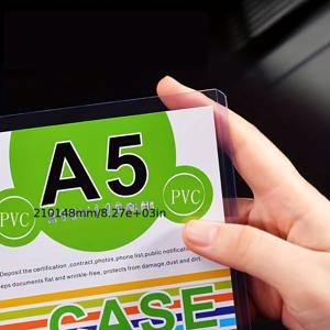 PVC A5 하드 플라스틱 슬리브 20개, A5 파일 슬리브 전시용 파우치, 투명 플라스틱 ID 홀더 - 스타 리포트 슬리브