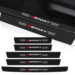 9pcs Car Door Sill Protector Strip---Heavy Duty Bla Red Glossy Sport Decorative Strip with , -Scratch Carbon Fiber Door Sill Strip Suitable for SUV, Sedan, Tru---(Compatible with 99 Vehicles)
