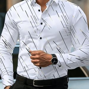 남성용 패턴 포멀 셔츠, 가을 남성 의류
