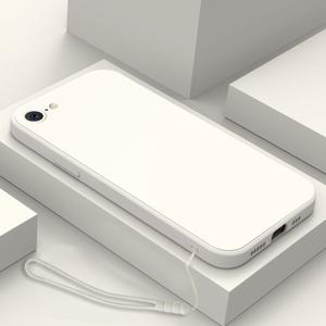 아이폰 7/8 7 Plus 6S Plus 6 Plus 7/8/SE2/SE3 6/6s SE (2022) (2020) 5 6 7 7 Plus/8 Plus 8 8 Plus 6S용 심플 단색 실용적인 네 귀퉁이 낙하 방지 랜야드 포함 소프트 휴대폰 케이스