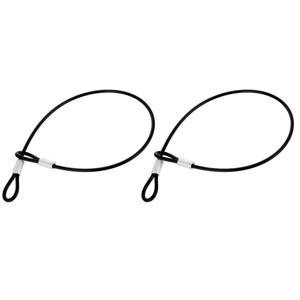 2개 루프 케이블, 12인치 2mm 안전 케이블 랜야드 잠금 케이블 테더 체인 루프 비닐 코팅 와이어 로프, 야외 문, 자전거, 여행 가방에 적합
