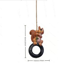 1개, 높이 3.1인치, 다람쥐 타이어 그네, 화분, 잔디밭, 안뜰, 야외 정원, 식물 장식품에 매우 적합