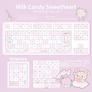 캔디 스위트 핑크 키캡 PBT 고급스러운 디자인 5면 다이-sublimation MOA, 기계식 키보드 호환