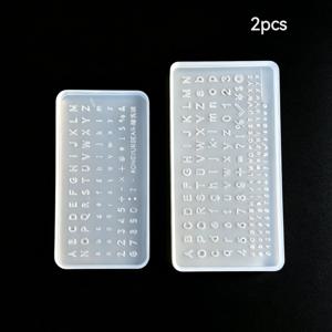 2개 세트 대문자 & 소문자 알파벳, 숫자 0-9, 구두점 표식 실리콘 몰드, 네일 아트 참, 주얼리 제작, DIY 에폭시 수지 공예용, 수지 주조용 미니 문자 숫자 몰드, 네일 & 취미가용