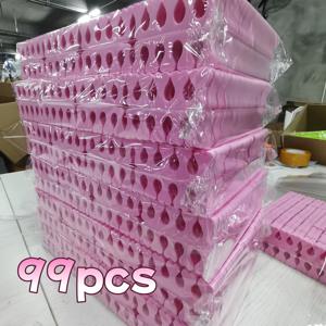 네일 아트용 부드러운 폼 발가락 분리기 99개/20개입, 매니큐어 건조용 재사용 가능한 미끄럼 방지 발가락 스페이서, 살롱 페디큐어 분리기, 살롱용 매니큐어 도구, 네일 케어 연습용 발가락 패드