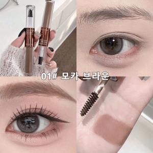 듀얼 엔드 쉐이핑 틴트 아이브로우 젤, 눈썹 정리 젤, 3D 눈썹 쉐이핑, 야생 눈썹 정리, 2가지 색상 롱래스팅 비비드 워터프루프 땀 방지, 섬세한 브러쉬 헤드 정밀한 어플리케이션, 간편하게 입체적인 눈썹 메이크업을 연출할 수 있습니다