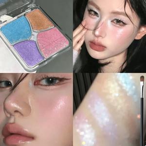 아이섀도 팔레트 4컬러 클리어 폭발 글리터 푸딩 텍스처 하이라이터 섀도우 올인원