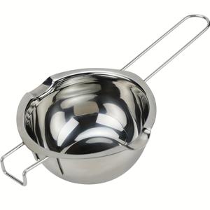 1개 스테인리스 스틸 초콜릿 멜팅 포트, 이중 보일러 멜팅 볼 (400ML) - 안정적인 받침대 및 둥근 모서리 디자인, 초콜릿, 사탕, 버터에 적합, 다양한 스토브와 호환, 세척이 용이한 표면, 식기세척기 사용 가능
