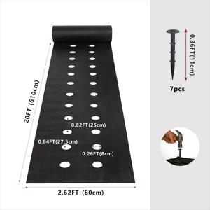 2구멍 블랙 잡초 방지 천, 2.62피트 폭 사전 천공 잡초 매트 + 정원 말뚝 7개 포함, 통기성 및 물 투과성, 도구 없이 사용 가능, 채소, 딸기, 화분용