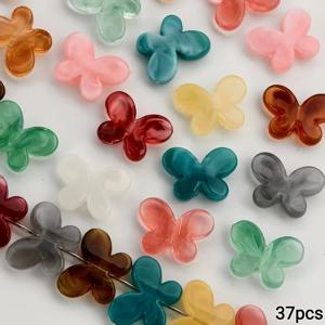 37개 13mm 미니 아크릴 나비 비즈, 핸드메이드, 의류 장식, 예술 창작, 헤어 액세서리 제작, 폰 체인, 키 체인, 가방 펜던트 및 기타 핸드메이드 장식