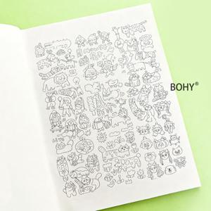 1개 소형 동물 캐릭터 쉬운 스케치 채색 트레이싱 북, 힐링 고양이, 사자, 기린, 해양 동물, 일상 물품 및 기타 테마, 32페이지, 미술 제어 펜 훈련, 초보자용 쉬운 스케치, 홈 레저 낙서, 새해