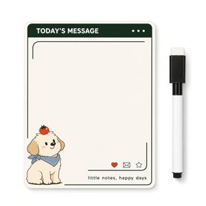 1 세트 귀여운 강아지 냉장고 지우개 메시지 보드 스티커 (지울 수 있는 펜 포함), 주방 쇼핑 목록, 일상적인 알림, 스케줄 관리 및 냉장고 화이트보드에서 가정 정리용
