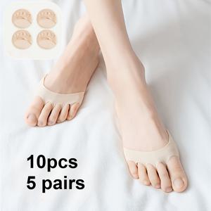 10개입 발꿈치 쿠션 벌집 패브릭 외반부 패드 여성 및 남성용 보이지 않는 양말 패드 재사용 가능한 앞발 패드