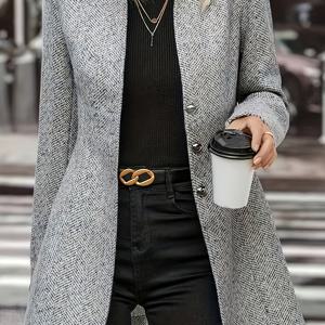 스타일리시 여성 코트, 싱글 브레스트 캐주얼 아우터웨어