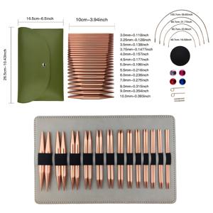 13쌍/세트 알루미늄 원형 뜨개바늘, 멀티 컬러 옵션, 분리형 원형바늘, 10cm 길이, 분리 및 교체형 끈이 달린 원형바늘, 원형바늘 카드 세트