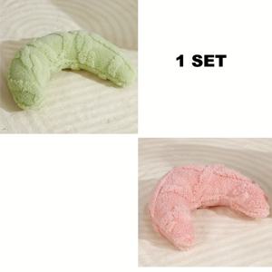 2개 세트 펫 베개, 강아지와 고양이 목 보호용 슬리핑 베개, 달 모양 베개, 플러시 쿠션, 슬리핑 패드