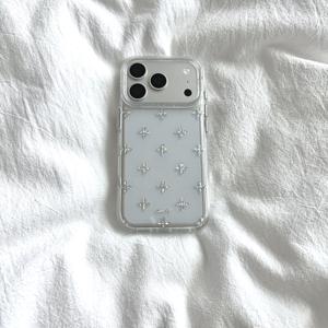 휴대폰 케이스 - Reesii 인스 스타일 투명 얇은 반짝이는 은색 십자가 아이폰 17 Pro Max 폰 케이스 16 Pro 소형 니치 여성스러운 하트 쉬운 15 Pro Max 낙하 방지 폰 케이스에 적합