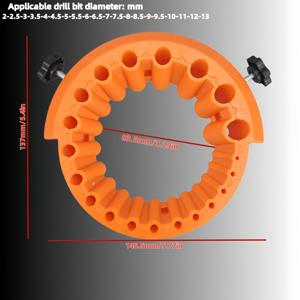 각도 그라인더 드릴 비트 연마기, 115-125mm 각도 그라인더 가드 및 2-13mm 일반적으로 사용되는 드릴 비트와 호환됩니다. 비트를 간단하게 클램핑하여 빠른 연마를 수행합니다. 각도를 정확하게 위치시키고, 갈라거나 마모된 드릴 비트를 쉽게 수리할 수 있습니다.