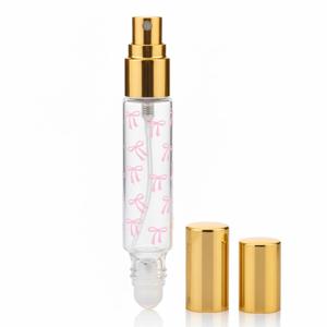 Ipc 투명 유리 듀얼 헤드 디스펜서 병 - 10ml, 여행용 편의 디자인, 세련되고 패셔너블한 외관, 듀얼 헤드 듀얼 사용 (스프레이 및 롤러 애플리케이션 결합), 부드러운 유리 구슬 롤러, 누수 방지 장인 정신