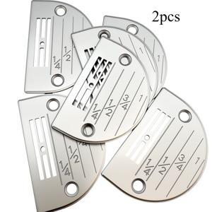 2개입 범용 E22 단일 바늘 록스틱 기계용 바늘 플레이트, 눈금 자 포함, 산업용 재봉틀 부품, 금속 피드 독 플레이트 교체품