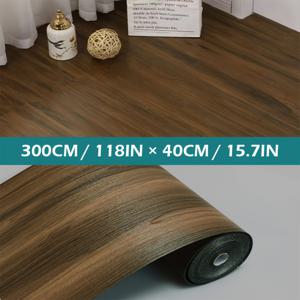 1롤 2.5mm 자체 접착 레트로 우드 그레인 벽지 - XPE 소재 필앤스틱, 방수, 탈부착 가능, 기름 방지 접착지, 거실 주방 침실 기숙사 가구 리모델링용, 15.7인치*118인치
