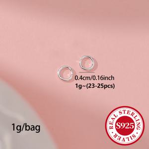 1g/봉지 스털링 실버 오픈 점프 링, 0.7mm 와이어 게이지 엔드 링크 커넥터, 핸드메이드 DIY 주얼리, 팔찌, 목걸이, 주얼리 액세서리용