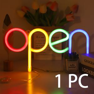 1개 LED 네온사인 OPEN 비즈니스 사인 조명, USB 및 배터리 전원 지원, 바 펍 입구 장식, 파티 휴일 장식, 벽 장식, 의류점 장식, 케이크 가게 장식에 적합