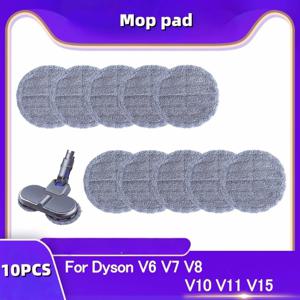 Dyson V6, V7, V8, V10, V11, V12, V15 진공 청소기용 교체 부품 10개, 습식 및 건식 사용 극세사 걸레 패드 교체 부품