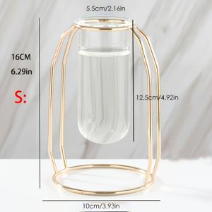 1pc 우아한 금속 기하학적 화분, 둥근 디자인 - 가정 장식, 실내 식물 배열, 꽃 장식에 이상적, 실내 식물 장식 | 현대 금속 화분 | 내구성 있는 금속 화분, 금속 화분