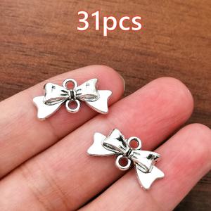 31개 보우 참 펜던트, 여성 패션 펜던트, 핸드메이드 목걸이 귀걸이 팔찌 추가, 스타일 주얼리 부품, 주얼리 제작 용품