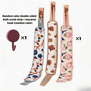 2개 = 1개 랜덤 색상 양면 목욕 수세미 1개와 1개 마카롱 고리 (랜덤 색상). 목욕 꽃과 수건을 작별하세요. 한쪽은 밀집된 목욕 수세미로, 구름처럼 풍부한 거품을 쉽게 생성합니다.